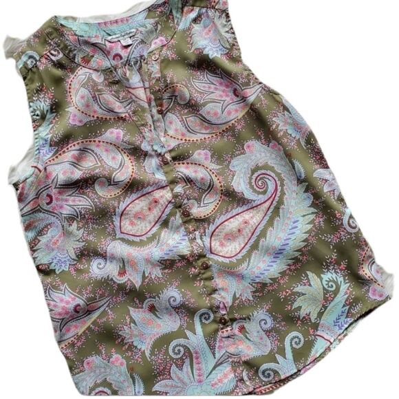 AMERICAN EAGLE Paisley V-Neck Button Down … - Picture 4 of 4